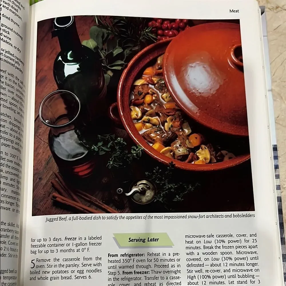 Reader's Digest Cook Now Serve Later Cookbook with Blue and White Cover